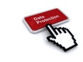 data protection button on white Royalty Free Stock Photo