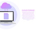 Data protection cloud storage design flat concept. Online storage sign symbol icon. Storage and cloud, cloud computing. Royalty Free Stock Photo