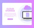 Data protection cloud storage design flat concept. Online storage sign symbol icon. Storage and cloud, cloud computing Royalty Free Stock Photo