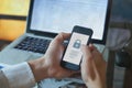 password on screen of smartphone mobile, login