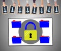 Data protection concept on a whiteboard Royalty Free Stock Photo