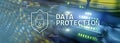 Data protection, Cyber security, information privacy. Internet and technology concept. Server room background. Royalty Free Stock Photo