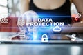 Data protection, Cyber security, information safety. technology business concept Royalty Free Stock Photo