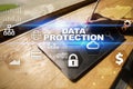 Data protection, Cyber security, information safety. technology business concept Royalty Free Stock Photo