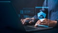 Data protection and cybersecurity in cloud computing environments Additional UI elements Royalty Free Stock Photo