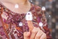 Data protection and cybersecurity, internet network with padlocks, cyber security