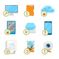 Data protection flat icon set Royalty Free Stock Photo