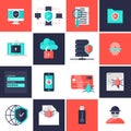 Data Protection Flat Icons Set