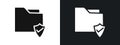 data protection icon linear graphics set vector in black Royalty Free Stock Photo