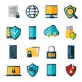 Data Protection Icons Set Royalty Free Stock Photo