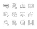 Data protection icons set perfect line Black White Royalty Free Stock Photo
