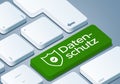 Data Protection Key - Keyboard with 3D Concept illustration - German-Translation: Datenschutz Royalty Free Stock Photo