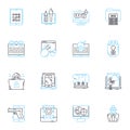 Data protection linear icons set. Privacy, Security, Encryption, Compliance, Confidentiality, Anonymity, Integrity line