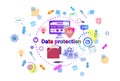 Data Protection Online Secutiry Concept Protection Banner Royalty Free Stock Photo