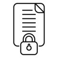 Data protection padlock icon outline vector. Copyright protect