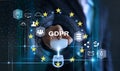 Data protection privacy concept. GDPR. EU. Cyber security. Royalty Free Stock Photo