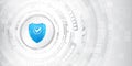 Data protection privacy concept. Shield icon and internet technology networking connection. Cyber security internet and networking Royalty Free Stock Photo