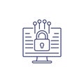 data protection, privacy line icon