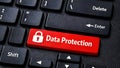 Data Protection Red Keyboard Button Representing Cyber Security And Privacy Control Royalty Free Stock Photo