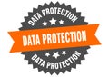 data protection sign. data protection round isolated ribbon label. Royalty Free Stock Photo