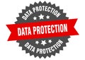 data protection sign. data protection round isolated ribbon label. Royalty Free Stock Photo