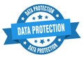 data protection round ribbon isolated label. data protection sign. Royalty Free Stock Photo
