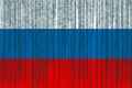 Data protection Russia flag. Russian flag with binary code.