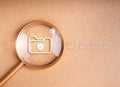 Data protection, safety information, cyber security concept. Shield icon on digital document folder file icon expanded by Royalty Free Stock Photo