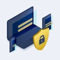 Data Protection Security Concept. Verification technology for business, safety and confidential software access data protection