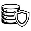 Data Protection Shield with Secure Databases for Cybersecurity Illustrations Royalty Free Stock Photo