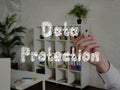 Data protection sign on the page Royalty Free Stock Photo
