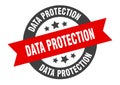 data protection sign. round ribbon sticker. isolated tag Royalty Free Stock Photo