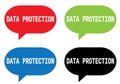 DATA PROTECTION text, on rectangle speech bubble sign. Royalty Free Stock Photo