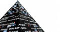 Data pyramid structure displaying digital text Royalty Free Stock Photo