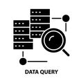 data query icon, black vector sign with editable strokes, concept illustration Royalty Free Stock Photo