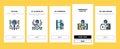 Data Recovery Computer Processing Onboarding Icons Set Vector Royalty Free Stock Photo