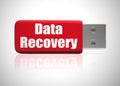 Data recovery concept icon shows retrieving information from back up - 3d illustration