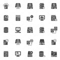 Data recovery elements vector icons set Royalty Free Stock Photo