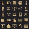 Data recovery icons set, simple style Royalty Free Stock Photo