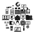 Data recovery icons set, simple style Royalty Free Stock Photo