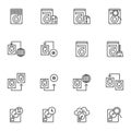 Data recovery line icons set Royalty Free Stock Photo