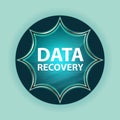 Data Recovery magical glassy sunburst blue button sky blue background Royalty Free Stock Photo