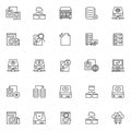 Data recovery outline icons set