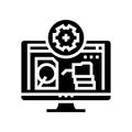 data recovery repair computer glyph icon vector illustration