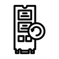 data recovery repair computer line icon vector illustration