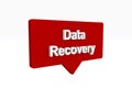 data recovery speech ballon on white