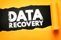 Data recovery text shown on torn paper background, technology concept about restoring lost information, backup solutions, digital Royalty Free Stock Photo