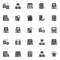 Data recovery vector icons set
