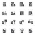 Data recovery vector icons set Royalty Free Stock Photo