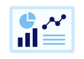 Data Report with Graph Flat Colored Illustration for Analytics, Statistics, and Business Performance Royalty Free Stock Photo
